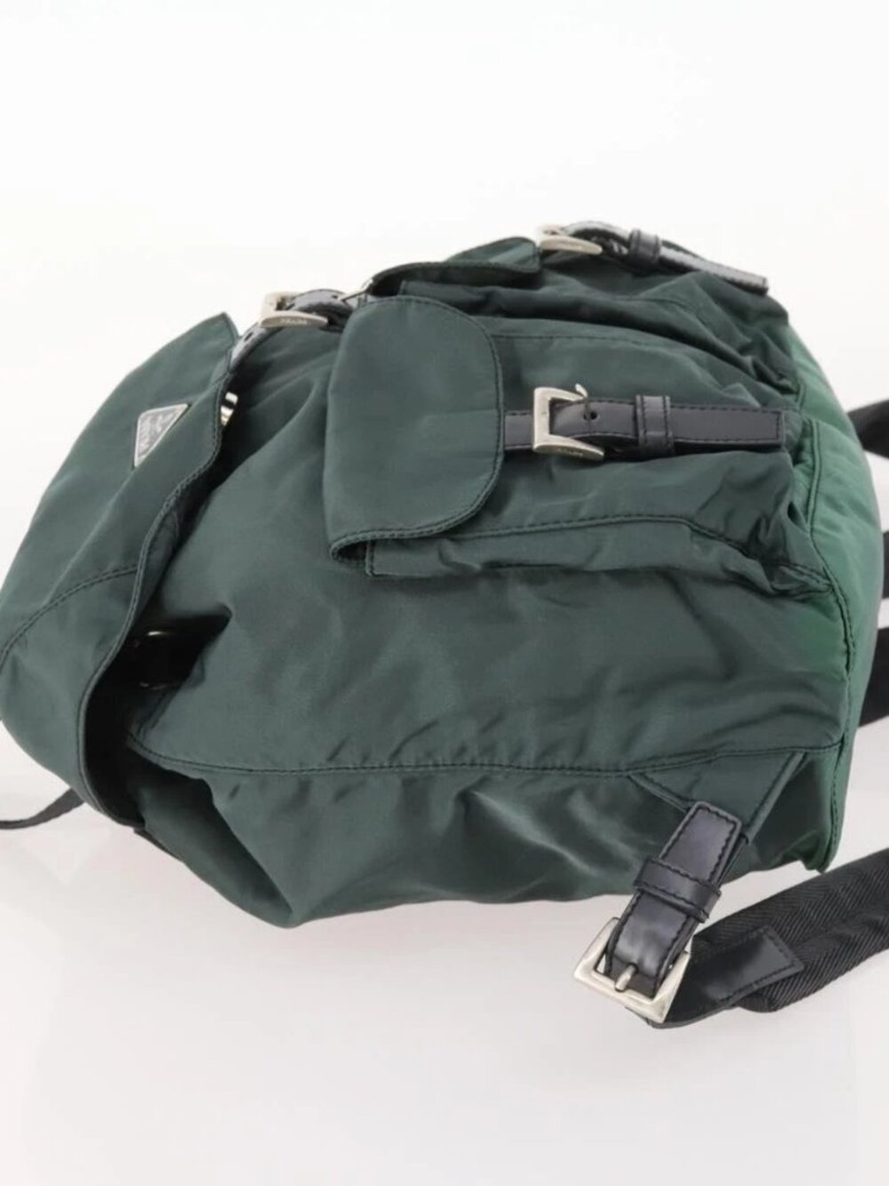 PRADA Backpack Nylon Green Silver Auth fm5140 - Picture 6 of 16